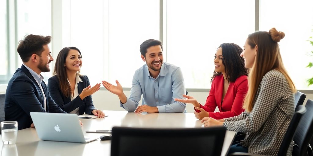 Team members collaborating effectively at work