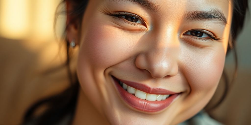 Person smiling, confident, looking forward.