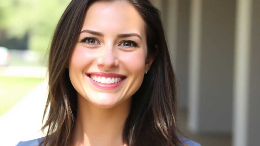 Woman smiling confidently outdoors