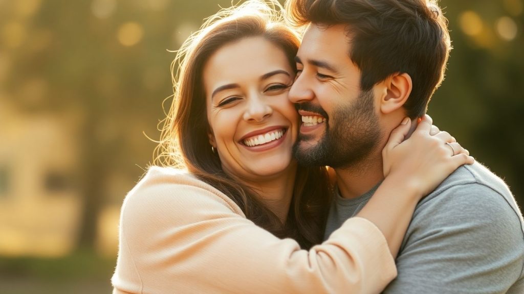 Couple embracing, showing love and connection.